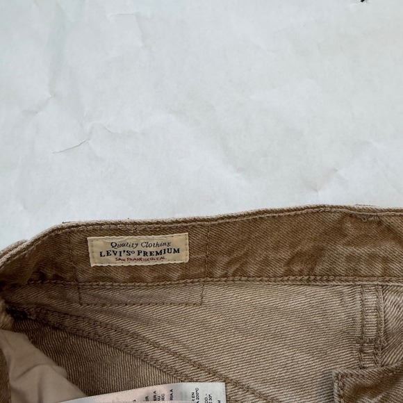 Levis Premium Fresh Produce Lemon Tag 501 Tan Brown Denim Jeans 25x30 Button Fly - Picture 9 of 9